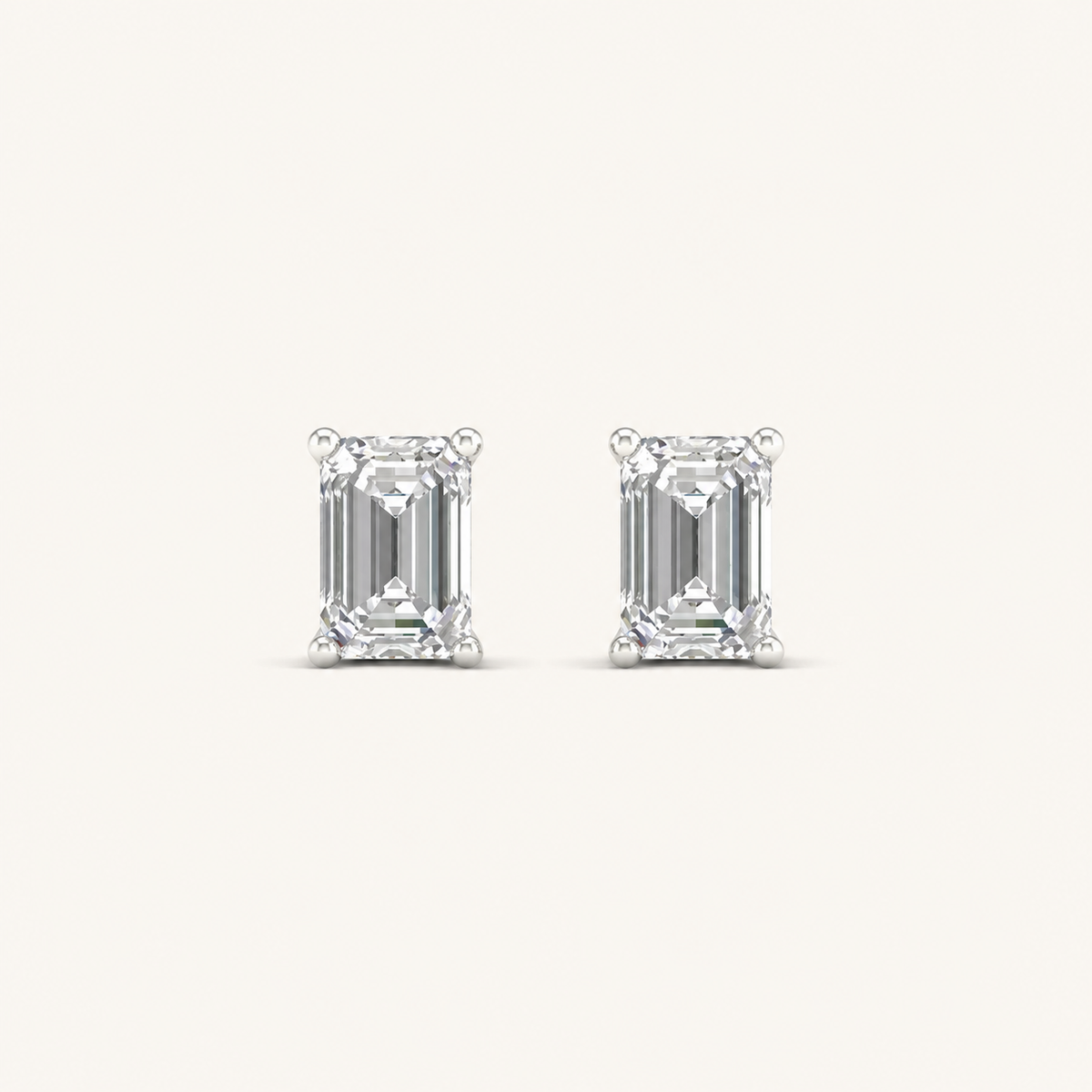 0.50CT Emerald Cut Lab Grown Diamond Earrings