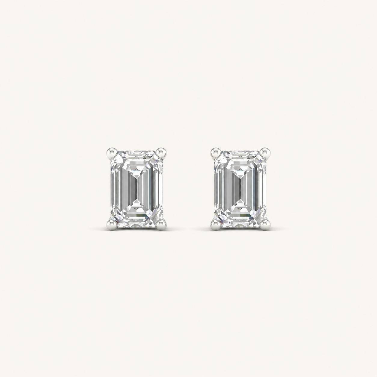 0.50CT Emerald Cut Lab Grown Diamond Earrings