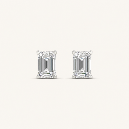 0.50CT Emerald Cut Lab Grown Diamond Earrings