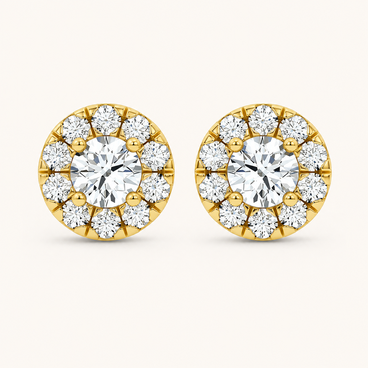 0.5CT Round Cut Lab Grown Diamond Earrings
