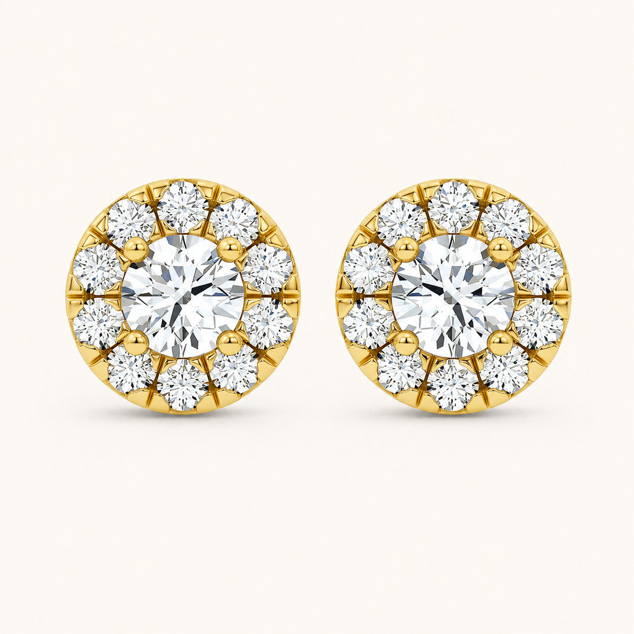 0.5CT Round Cut Lab Grown Diamond Earrings