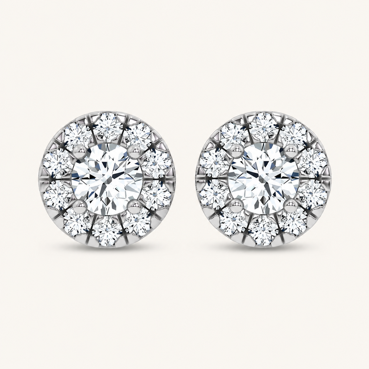 0.5CT Round Cut Lab Grown Diamond Earrings