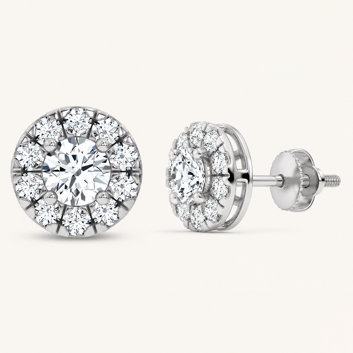 0.5CT Round Cut Lab Grown Diamond Earrings