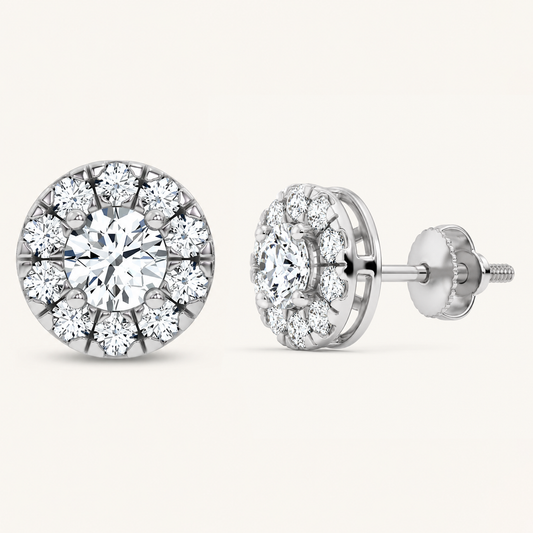 0.5CT Round Cut Lab Grown Diamond Earrings