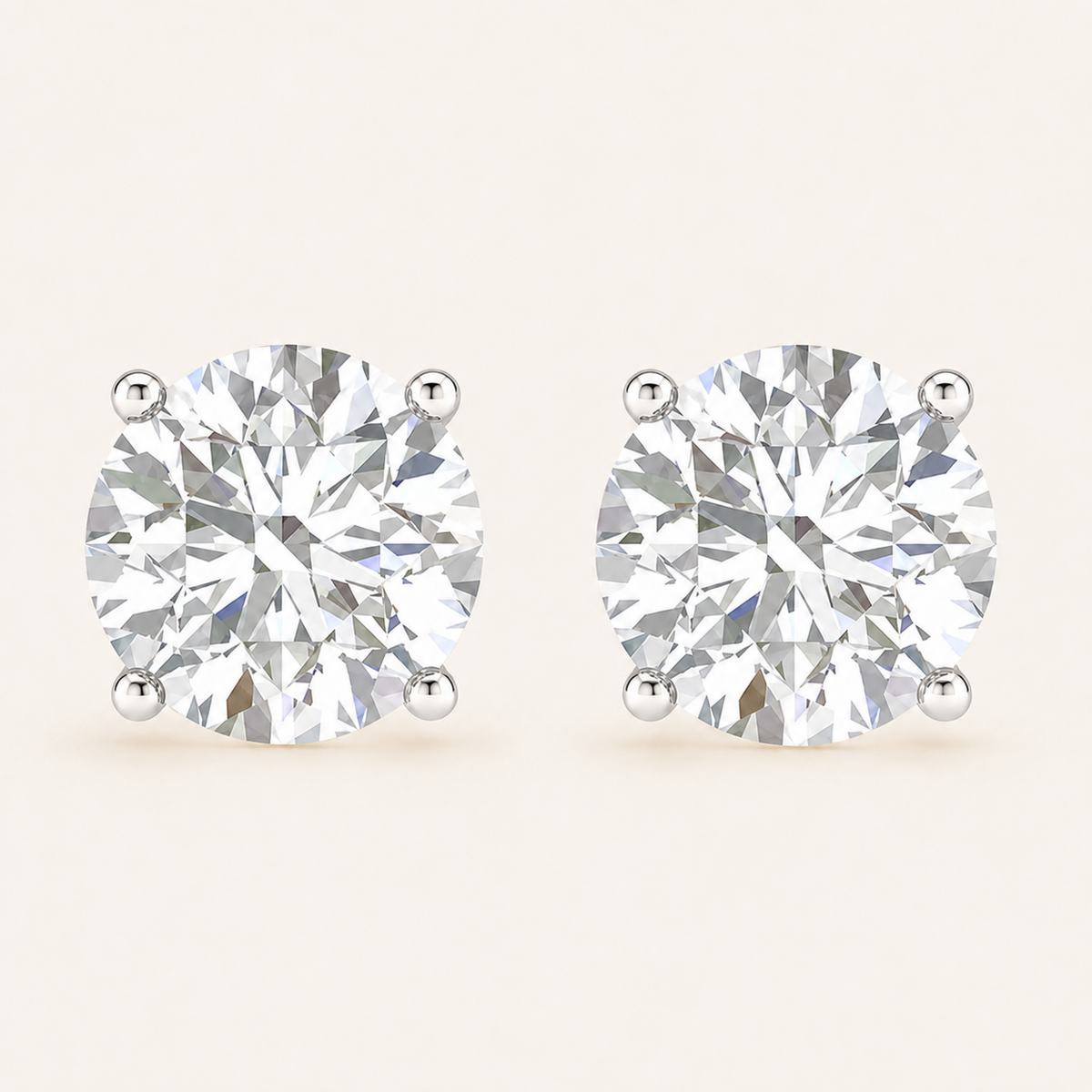 3.00CT Round Cut Lab Grown Diamond Earring