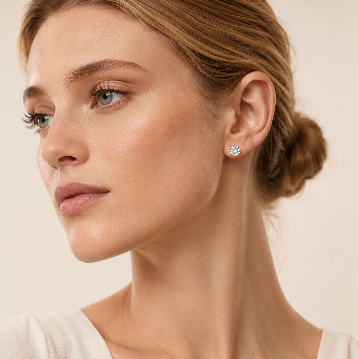 2.00CT Round Cut Lab Grown Diamond Earring