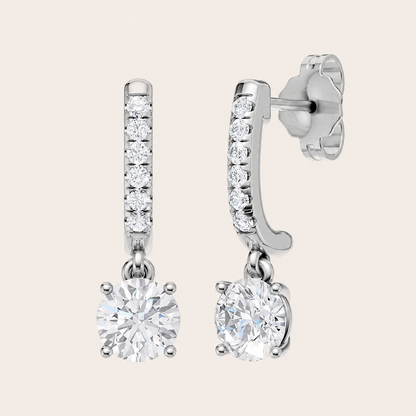1.10CT Round Cut Lab Grown Diamond Earrings