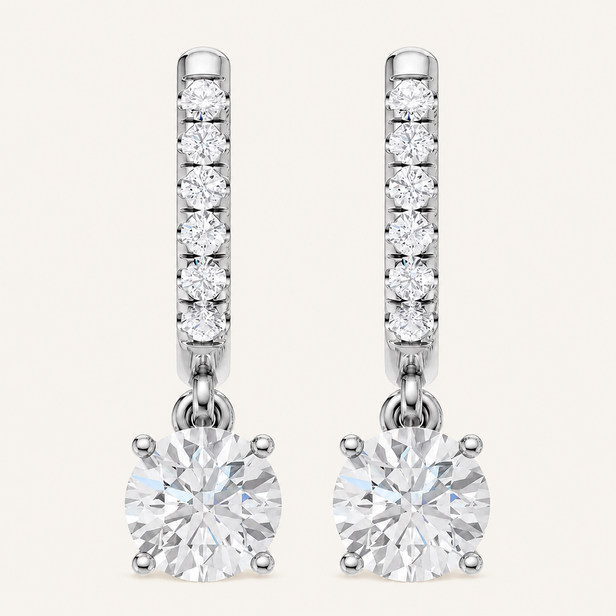 1.10CT Round Cut Lab Grown Diamond Earrings