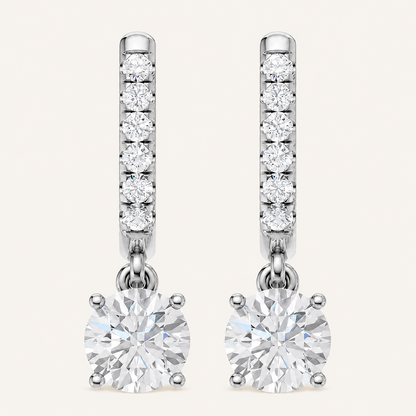 1.10CT Round Cut Lab Grown Diamond Earrings