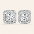 1.15CT Princess Cut Lab Grown Diamond Earrings