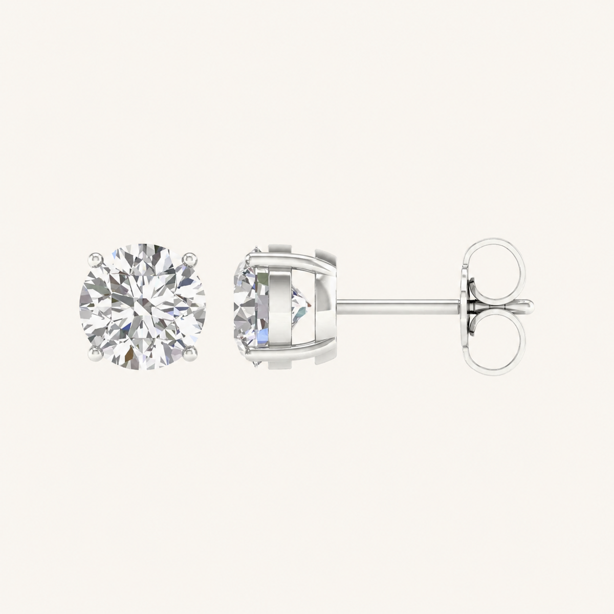 5.00CT Round Cut Lab Grown Diamond Earrings