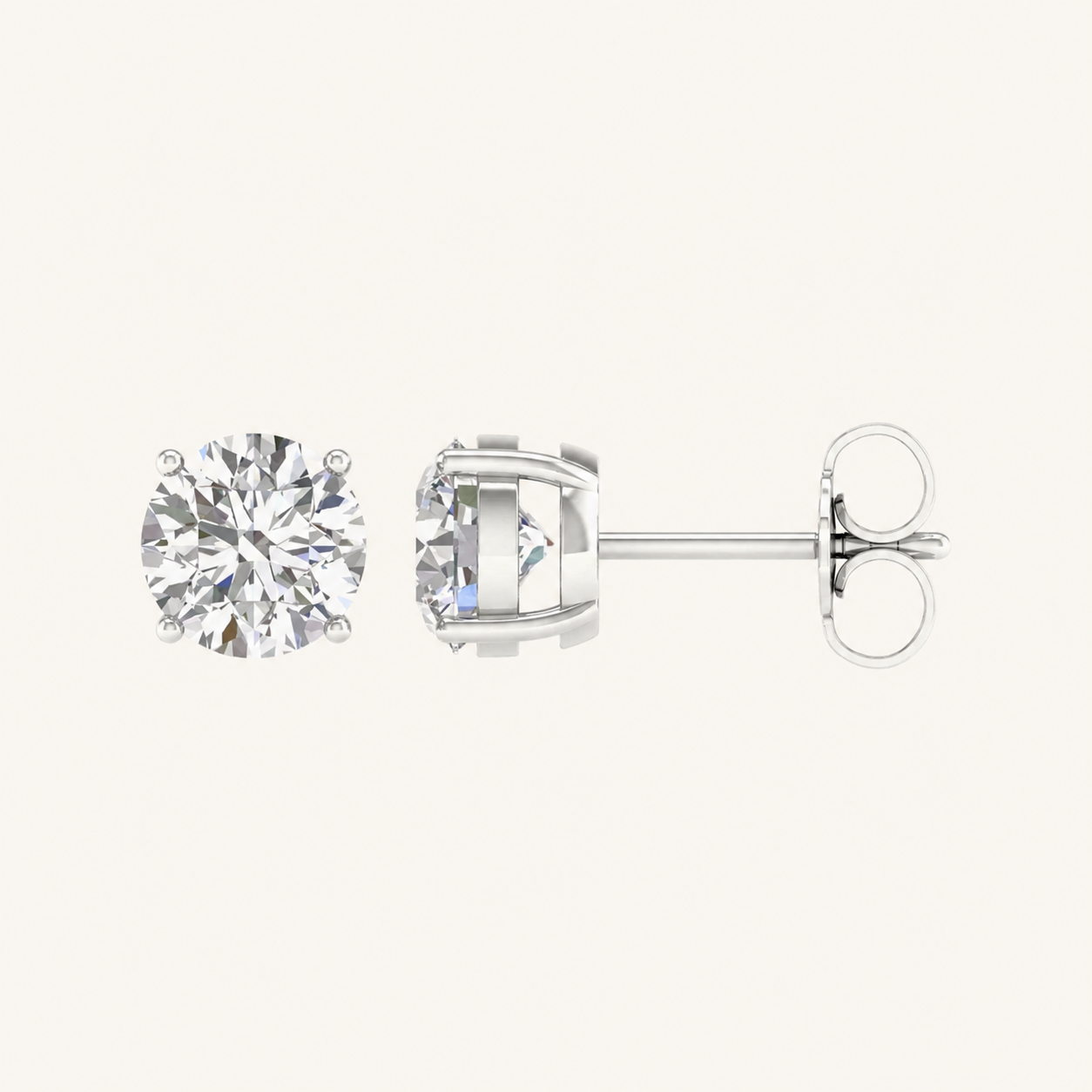 5.00CT Round Cut Lab Grown Diamond Earrings