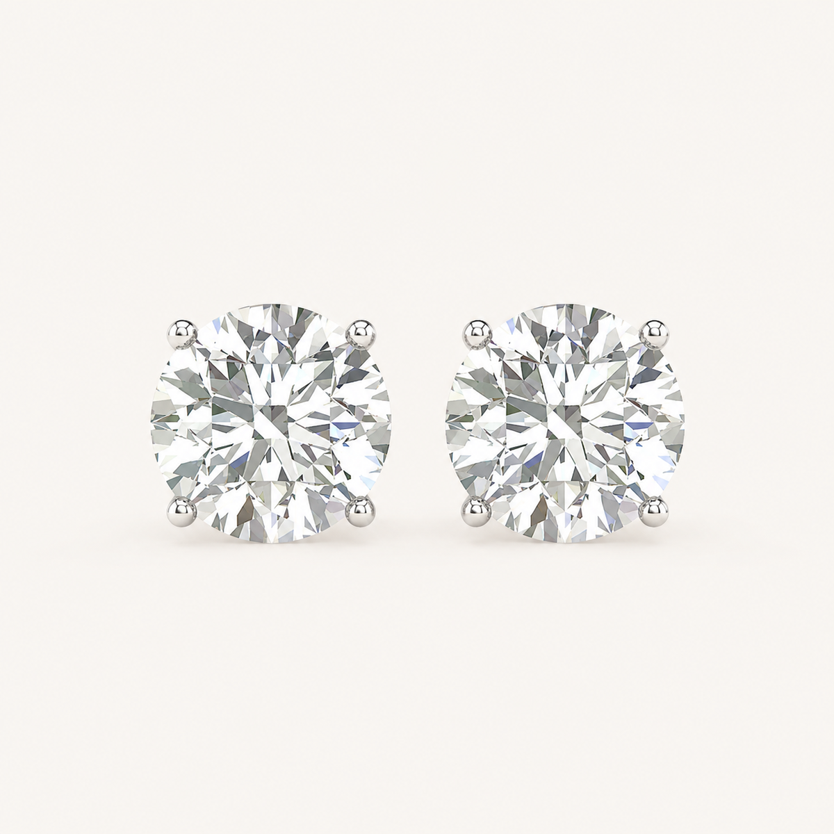 5.00CT Round Cut Lab Grown Diamond Earrings