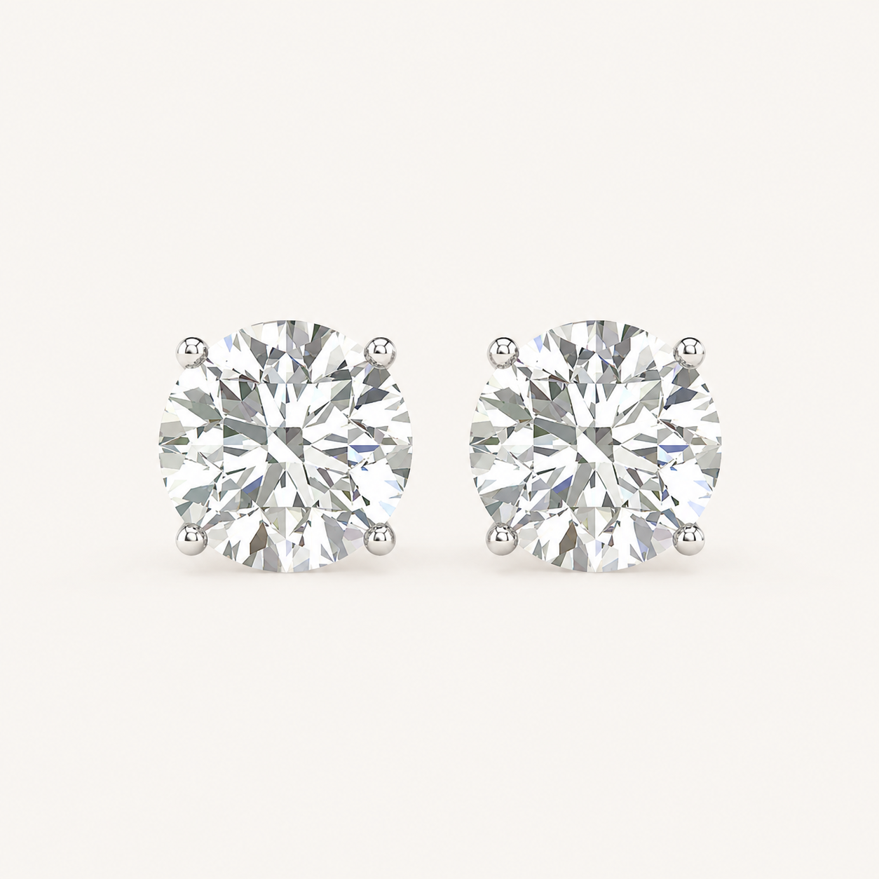 5.00CT Round Cut Lab Grown Diamond Earrings