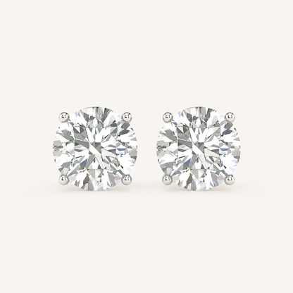 5.00CT Round Cut Lab Grown Diamond Earrings