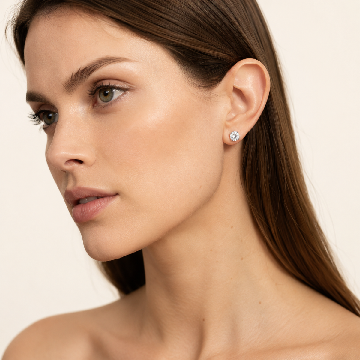 5.00CT Round Cut Lab Grown Diamond Earrings