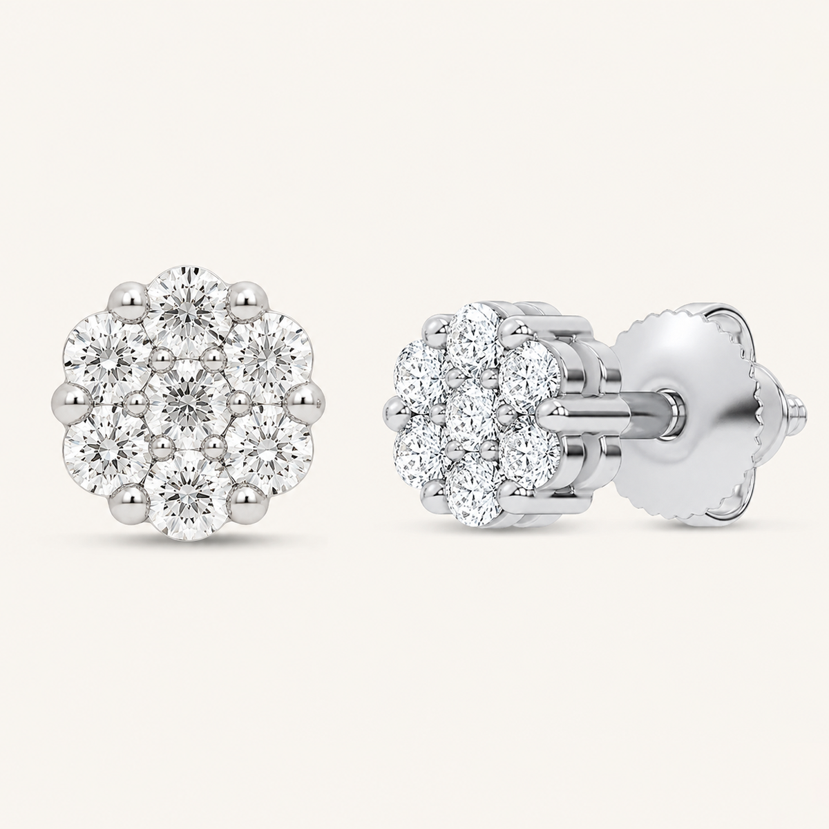 0.25CT Round Cut Lab Grown Diamond Earrings