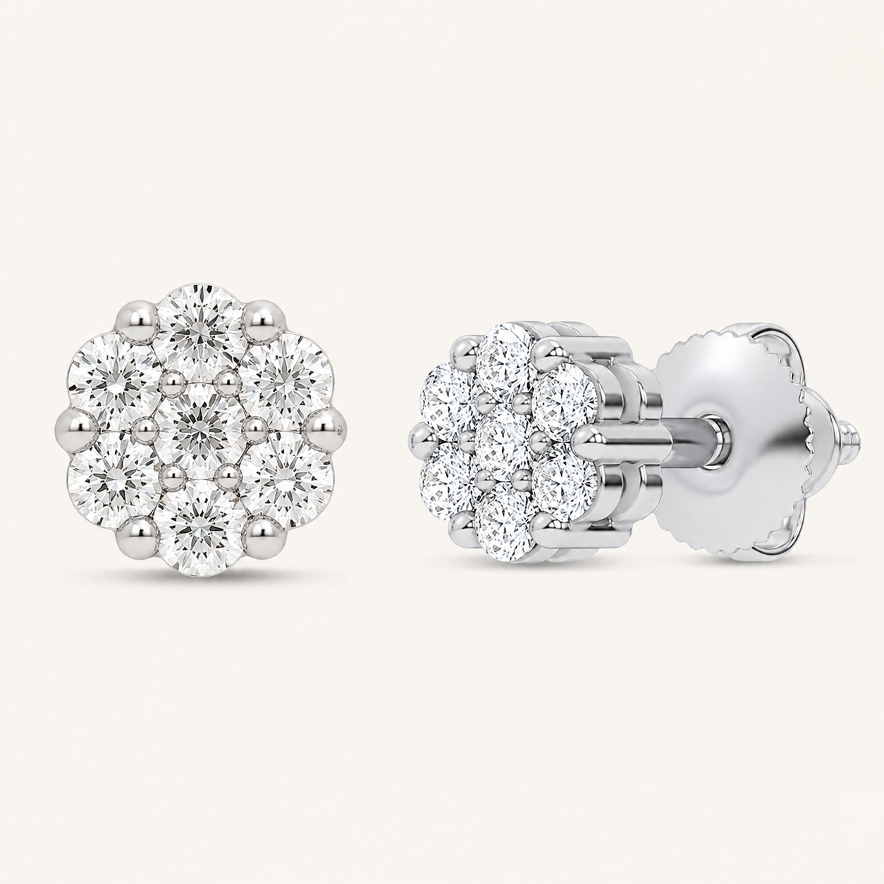 0.25CT Round Cut Lab Grown Diamond Earrings