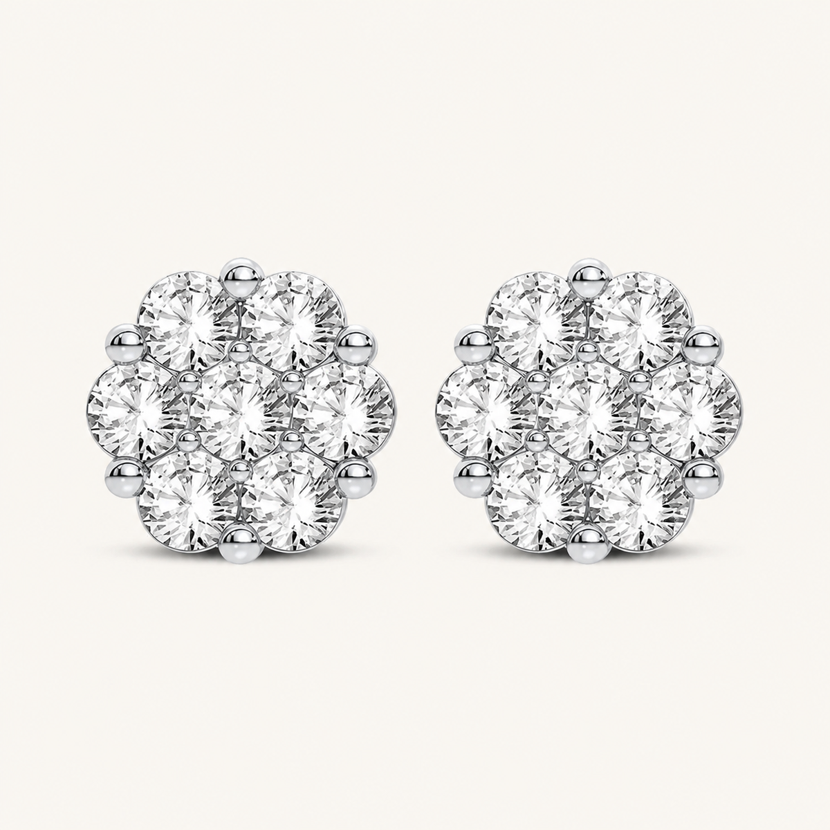 1.00CT Round Cut Lab Grown Diamond Earring