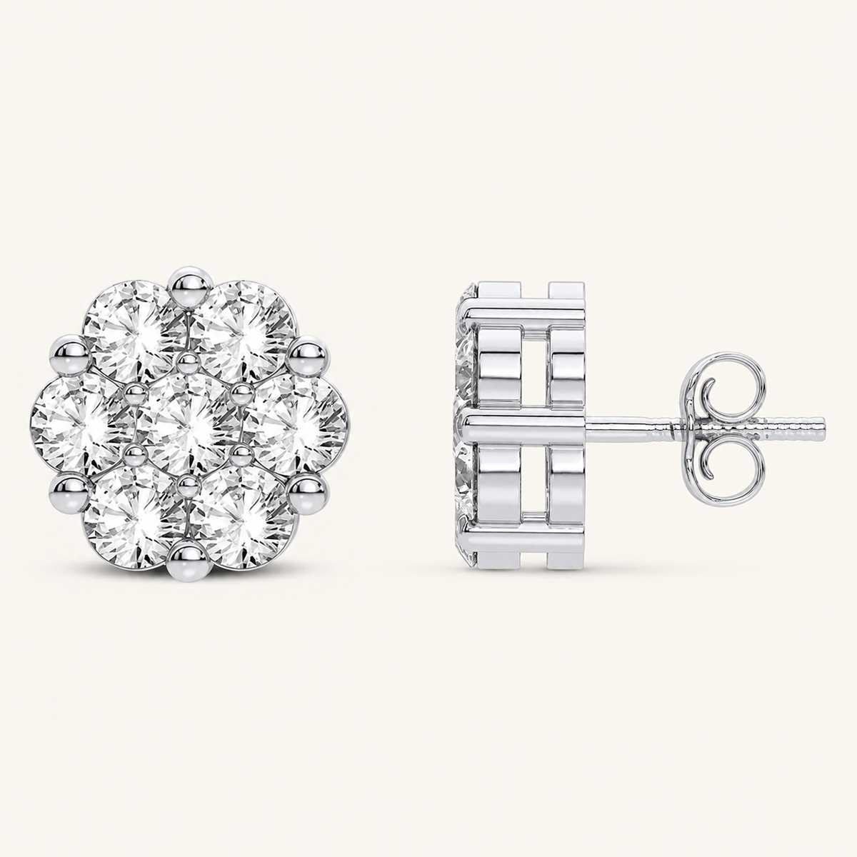 1.00CT Round Cut Lab Grown Diamond Earring