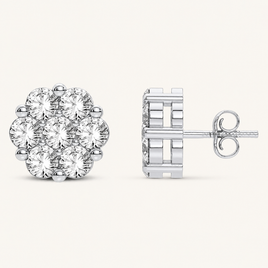 1.00CT Round Cut Lab Grown Diamond Earring