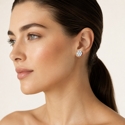1.00CT Round Cut Lab Grown Diamond Earring