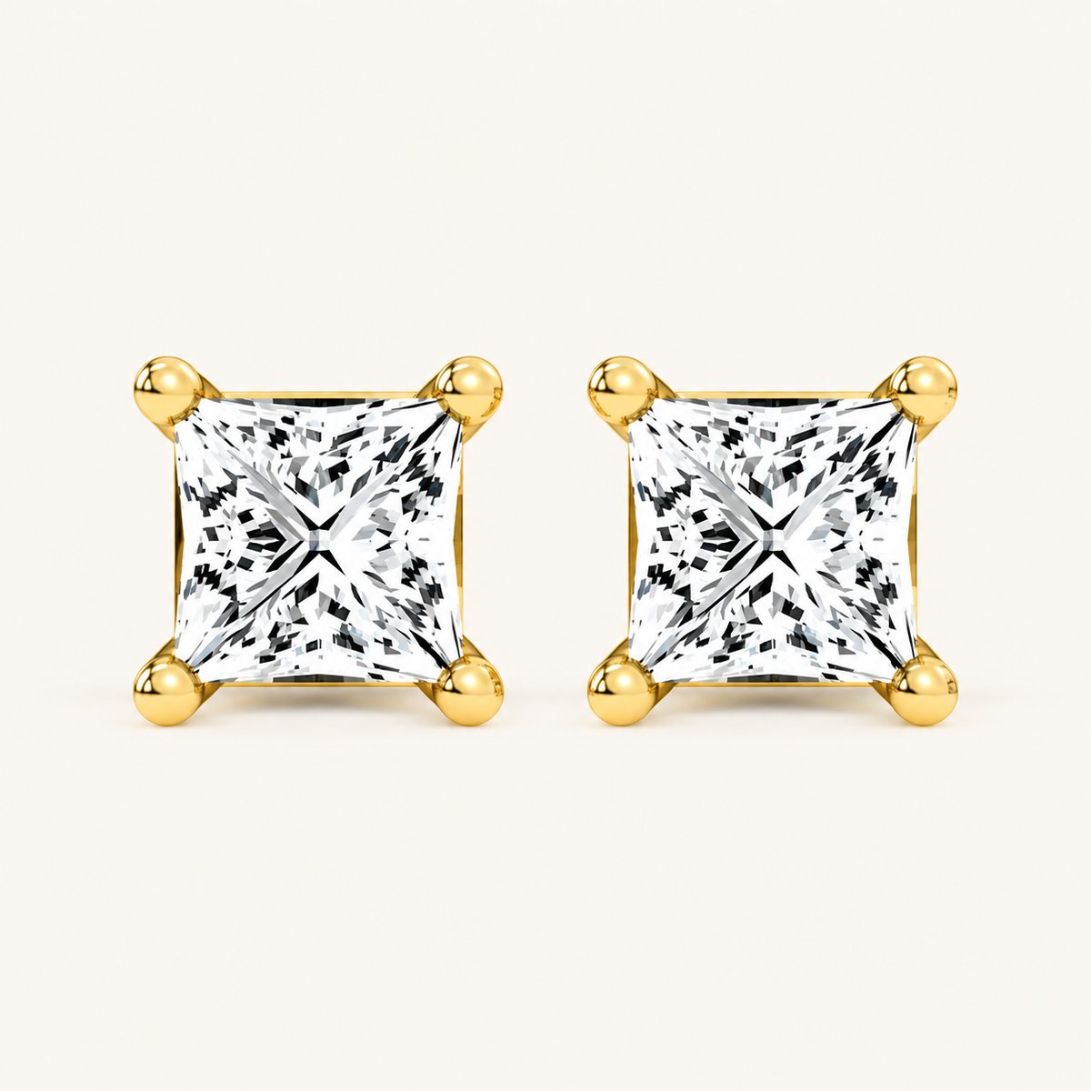 0.50CT Princess Cut Lab Grown Diamond Earring