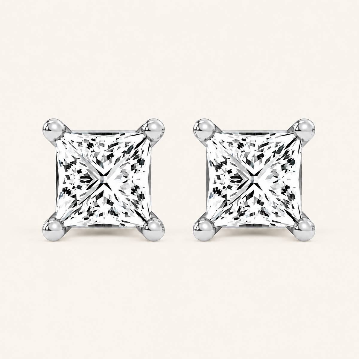 0.50CT Princess Cut Lab Grown Diamond Earring