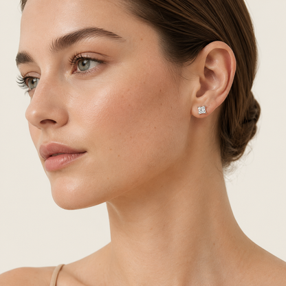 0.50CT Princess Cut Lab Grown Diamond Earring