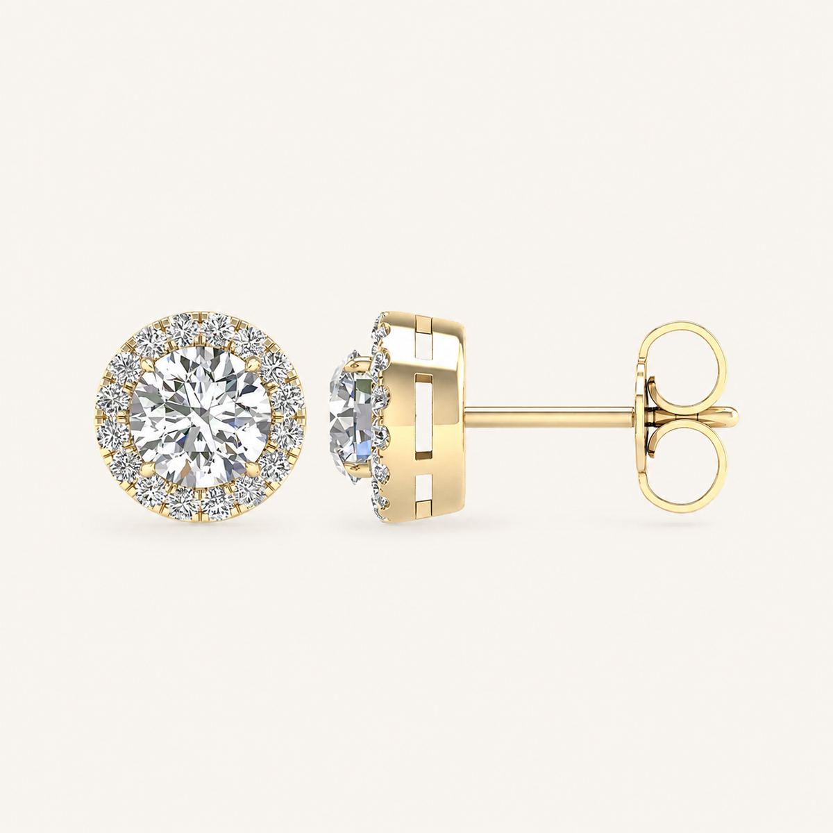 1.16 CT Round Cut Lab Grown Diamond Earrings