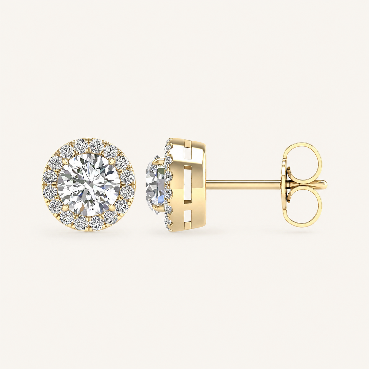 1.16 CT Round Cut Lab Grown Diamond Earrings