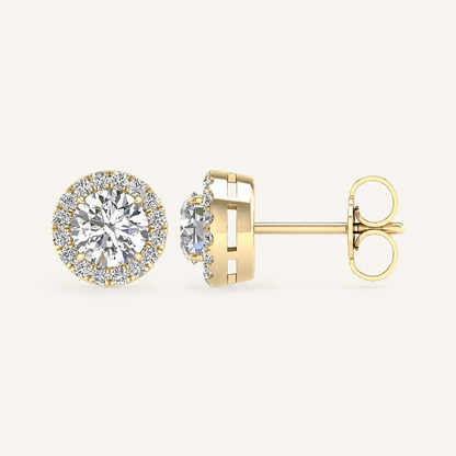 1.16 CT Round Cut Lab Grown Diamond Earrings