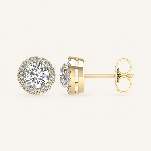 1.16 CT Round Cut Lab Grown Diamond Earrings