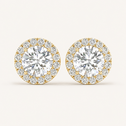 1.16 CT Round Cut Lab Grown Diamond Earrings