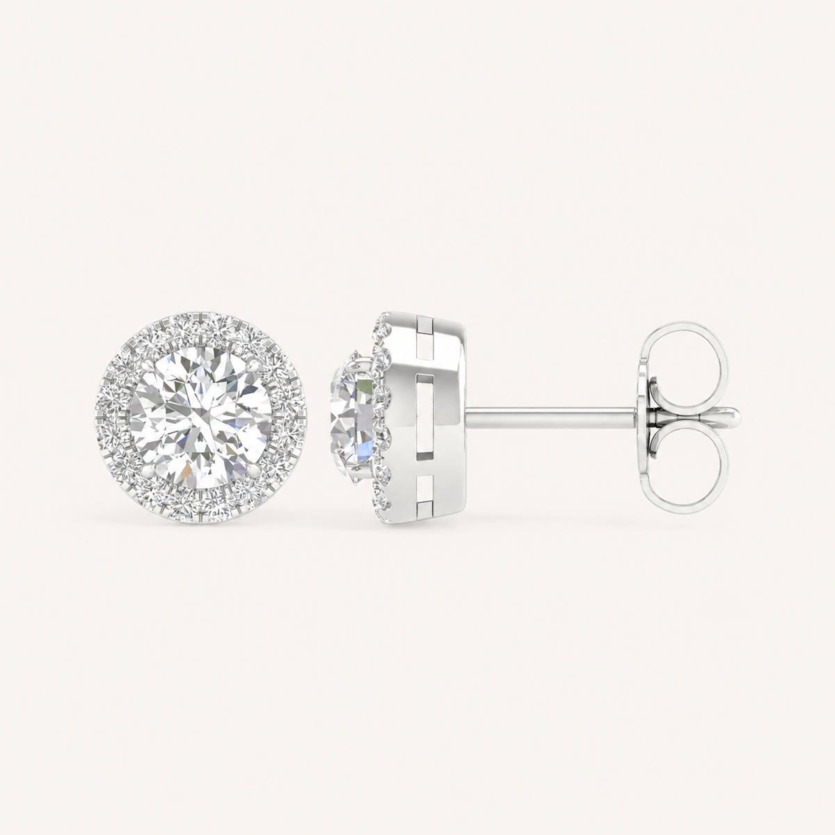 1.16 CT Round Cut Lab Grown Diamond Earrings