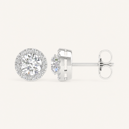 1.16 CT Round Cut Lab Grown Diamond Earrings