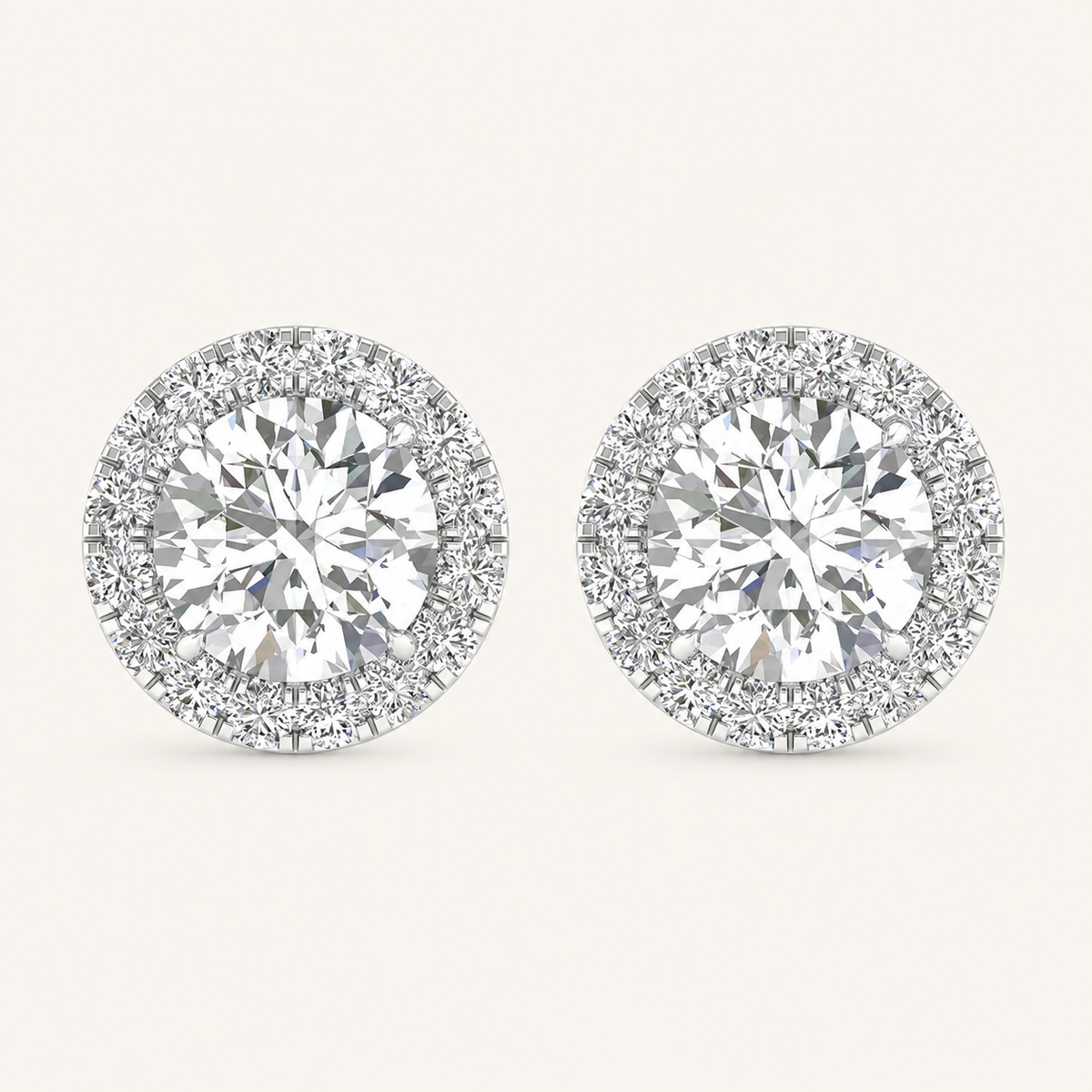 1.16 CT Round Cut Lab Grown Diamond Earrings