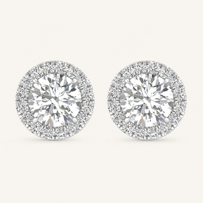 1.16 CT Round Cut Lab Grown Diamond Earrings