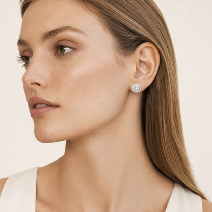 1.16 CT Round Cut Lab Grown Diamond Earrings