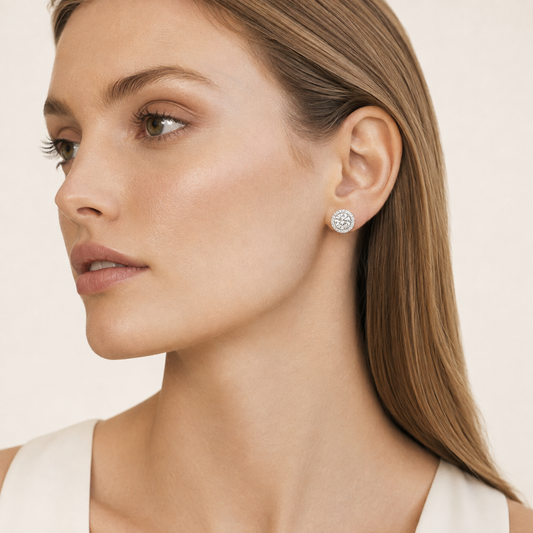1.16 CT Round Cut Lab Grown Diamond Earrings