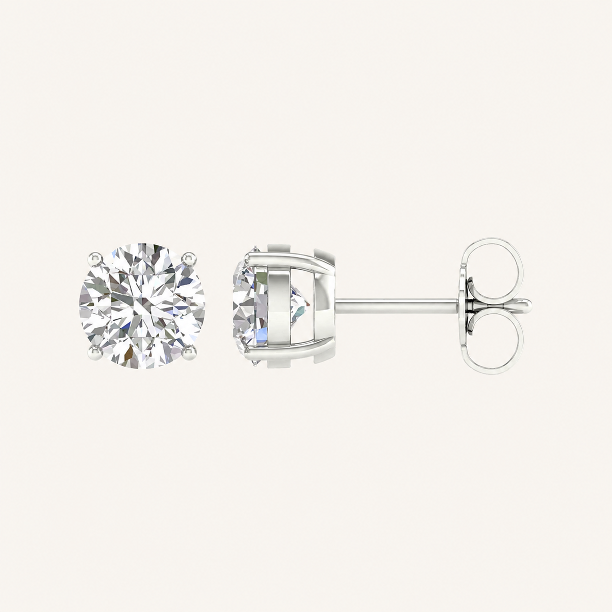 2.00 CT Round Cut Lab Grown Diamond Earrings