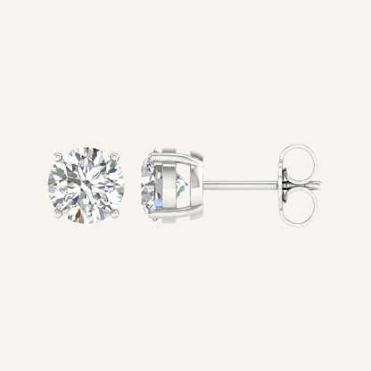 2.00 CT Round Cut Lab Grown Diamond Earrings