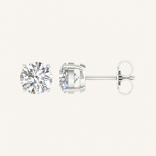 2.00 CT Round Cut Lab Grown Diamond Earrings