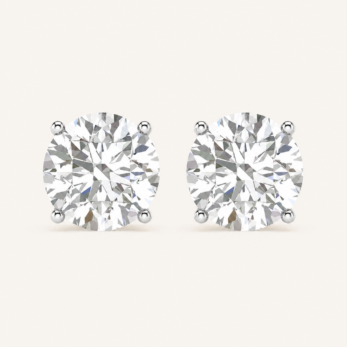 2.00 CT Round Cut Lab Grown Diamond Earrings