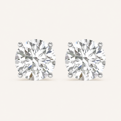 2.00 CT Round Cut Lab Grown Diamond Earrings
