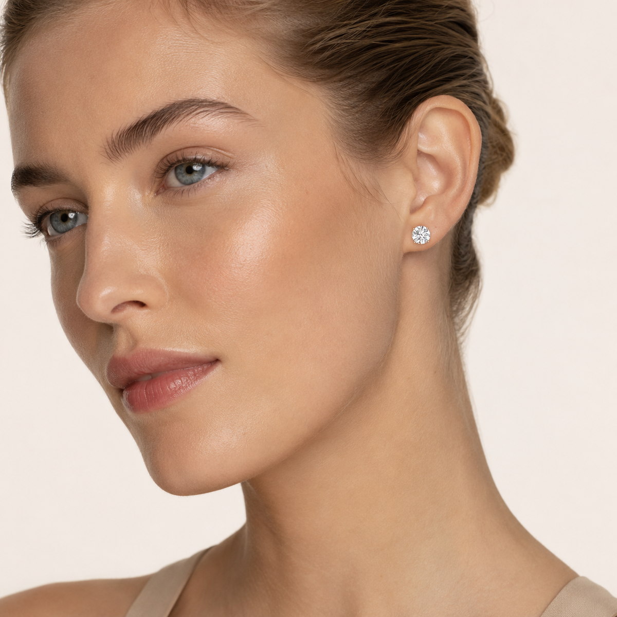 2.00 CT Round Cut Lab Grown Diamond Earrings