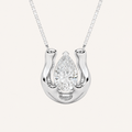 1CT Pear Cut Lab Grown Diamond Pendant Necklace