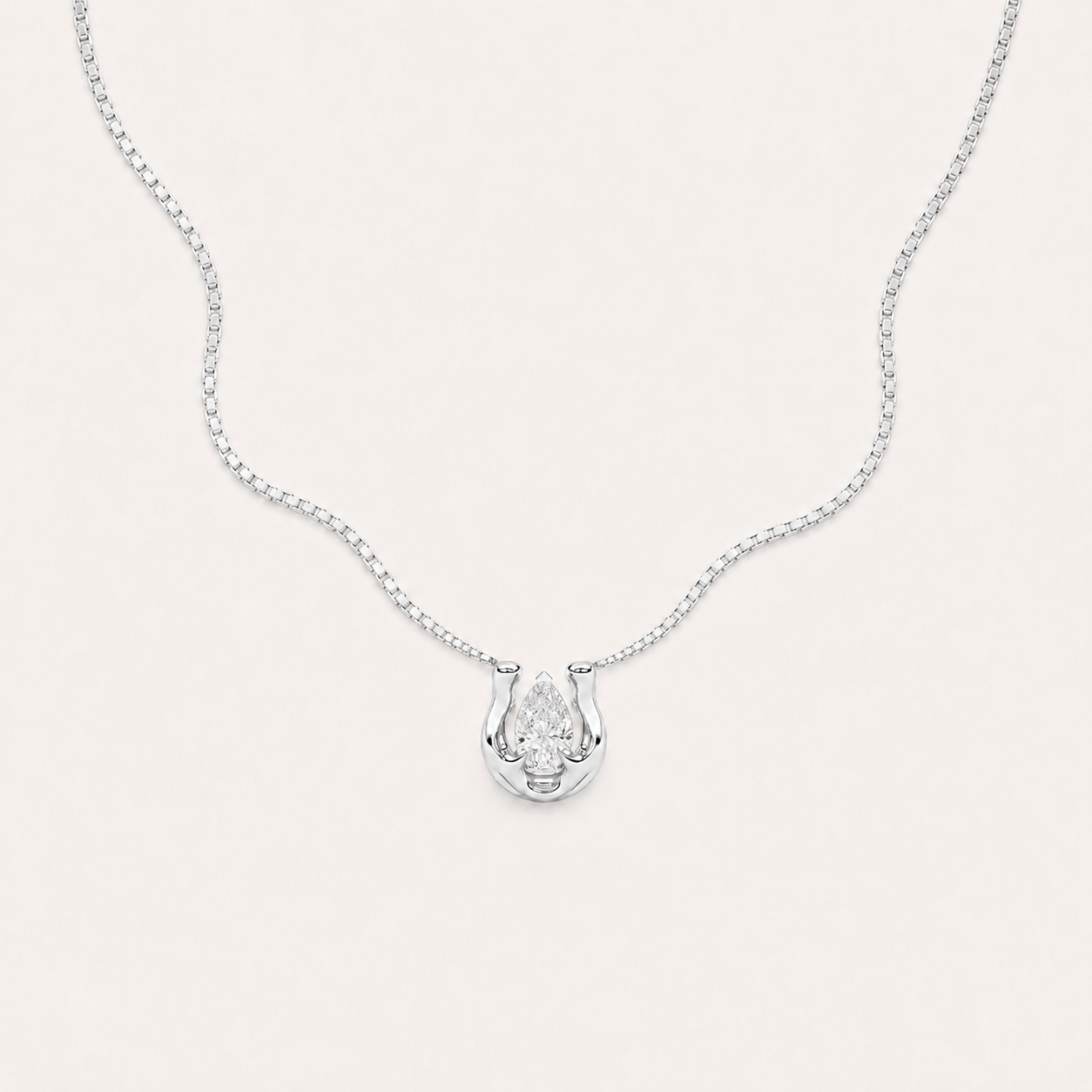 1CT Pear Cut Lab Grown Diamond Pendant Necklace