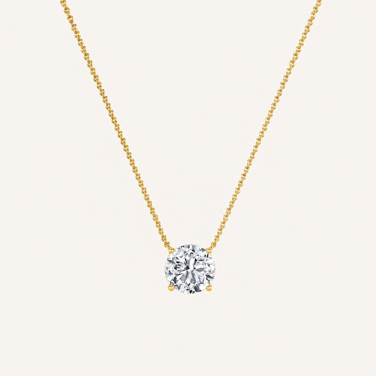 3CT Round Cut Lab Grown Diamond Pendant Necklace