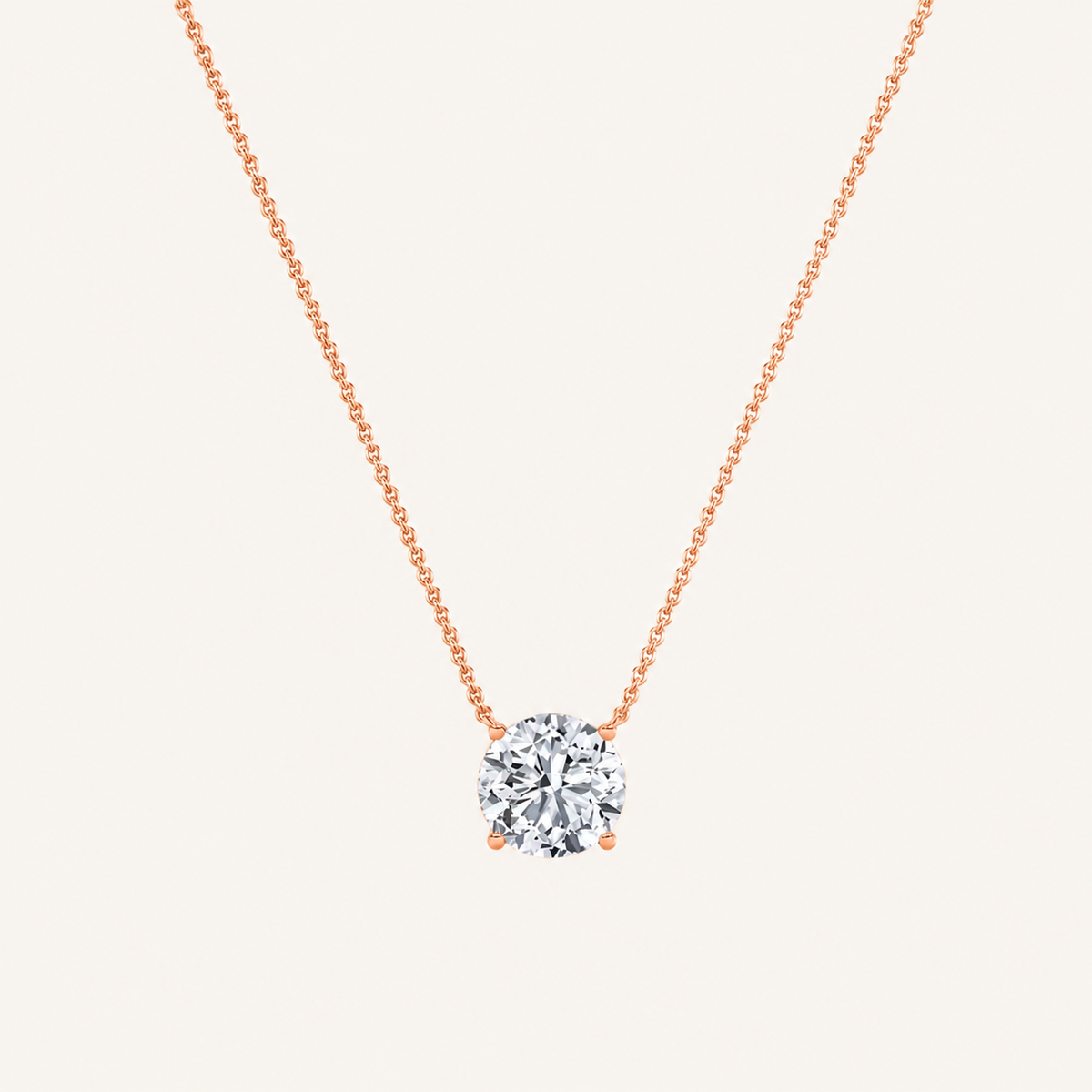 3CT Round Cut Lab Grown Diamond Pendant Necklace